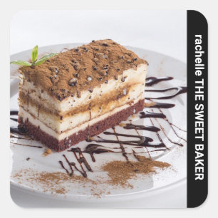 benutzerdefiniertes Foto für Seitentext Quadratischer Aufkleber