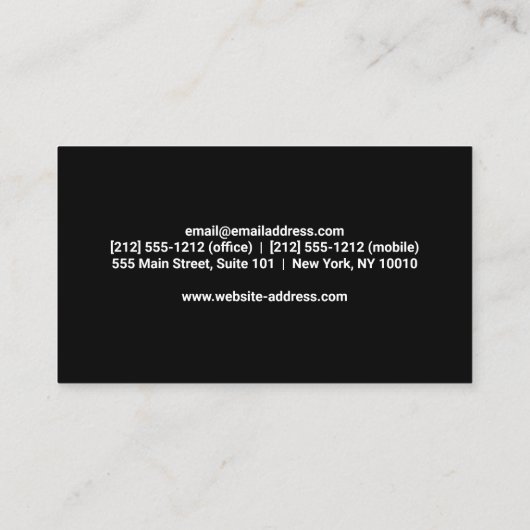 benutzerdefiniertes Foto für Seitentext Visitenkarte (Rückseite)