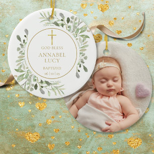 Benutzerdefiniertes Foto für Taufe von Jungen oder Keramik Ornament