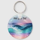 Benutzerdefiniertes Foto für Wasserfarben Blue Oce Schlüsselanhänger (Vorderseite)