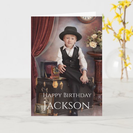 Benutzerdefiniertes Foto, Geburtskarte Karte (Gelbe Blume)