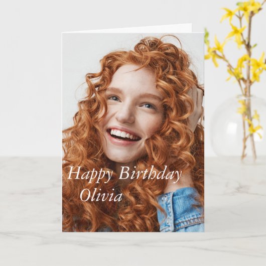 Benutzerdefiniertes Foto, Geburtskarte. Karte (Gelbe Blume)