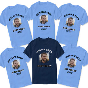 Benutzerdefiniertes Foto-Geburtstags-Crew-Squad-T- T-Shirt