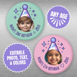 Benutzerdefiniertes Foto Geburtstagspartei-Hut hal Magnet<br><div class="desc">Diese festlichen Magnete machen den perfekten Halt,  um sich an einen besonderen Geburtstag zu erinnern. Personalisieren Sie das Foto,  den Namen und das Jahr des Geburtstags. Sie können auch die Farben des Textes und des Hintergrunds ändern.</div>