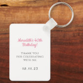 Benutzerdefiniertes Foto Geburtstagsparty Favorite Schlüsselanhänger (Rückseite)