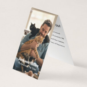 Benutzerdefiniertes Foto gefalteter Haustiersitter Visitenkarten