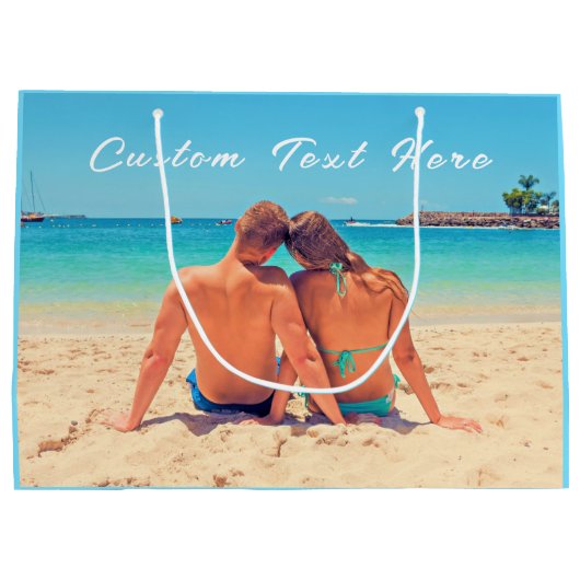 Benutzerdefiniertes Foto Geschenktasche Ihr romant Große Geschenktüte (Rückseite)