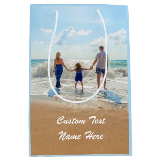 Benutzerdefiniertes Foto Geschenktasche Ihre Fotos Mittlere Geschenktüte (Vorderseite)