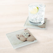 Benutzerdefiniertes Foto Glasuntersetzer (Schrägansicht)