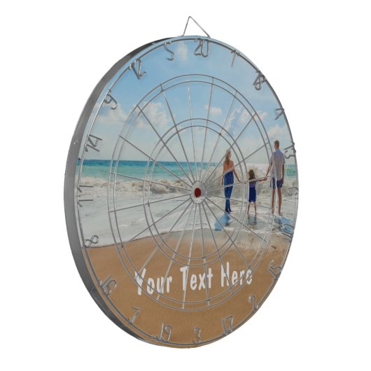 Benutzerdefiniertes Foto-Grafikboard mit Text Dartscheibe (Vorderseite Links)