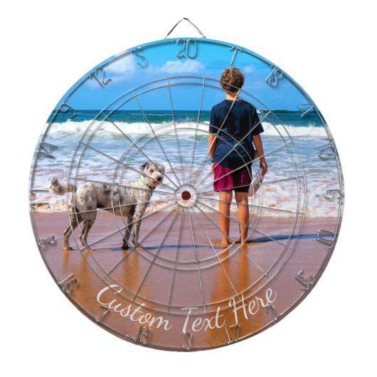 Benutzerdefiniertes Foto-Grafikboard mit Text Dartscheibe (vorne)