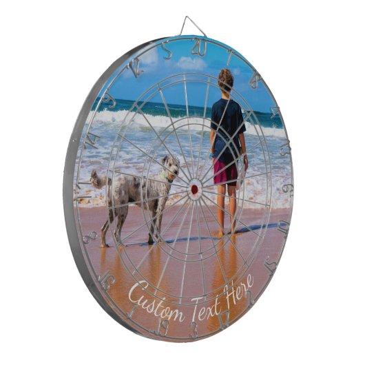 Benutzerdefiniertes Foto-Grafikboard mit Text Dartscheibe (Vorderseite Links)