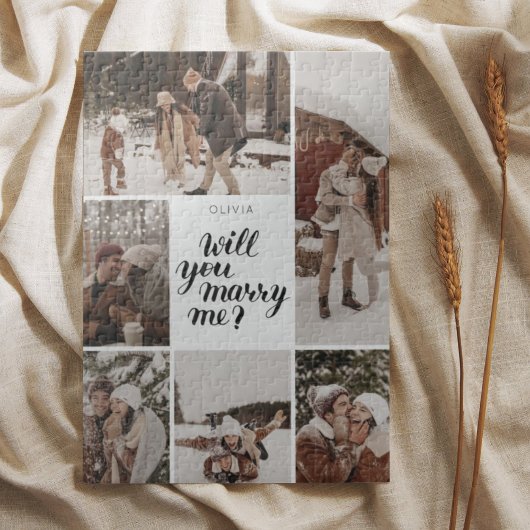 Benutzerdefiniertes Foto heiraten Sie mir Collage Puzzle