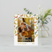 Benutzerdefiniertes Foto Herbstleaves-Muster Folien Feiertagspostkarte (Stehend vorne)