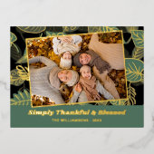 Benutzerdefiniertes Foto Herbstleaves-Muster Folien Feiertagspostkarte (Vorderseite)