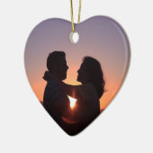 Benutzerdefiniertes Foto Herzform Keramik Ornament (Links)