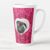 Benutzerdefiniertes Foto Herzrosa Rosenbild Milchtasse (Rechts)