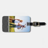 Benutzerdefiniertes Foto Hexagons Textur geometris Gepäckanhänger (Vorderseite horizontal)