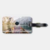 Benutzerdefiniertes Foto Hinzufügen moderner Zeile Gepäckanhänger (Rückseite horizontal)