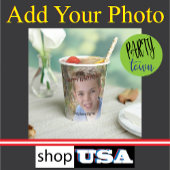 Benutzerdefiniertes Foto Hochladen 🎈 Monogramm Pappbecher