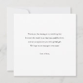 Benutzerdefiniertes Foto Hochzeit Danke Kartenvorl (Rückseite)