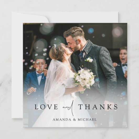 Benutzerdefiniertes Foto Hochzeit Danke Kartenvorl (Vorderseite)