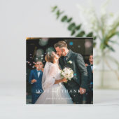 Benutzerdefiniertes Foto Hochzeit Danke Kartenvorl (Stehend Vorderseite)