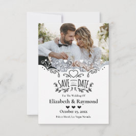 Benutzerdefiniertes Foto Hochzeit speichern Sie da Save The Date