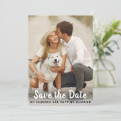 Benutzerdefiniertes Foto Hochzeitssache speichern Save The Date (Stehend Vorderseite)