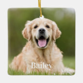 Benutzerdefiniertes Foto Hund über Keepake Platz Keramikornament (Vorderseite)
