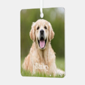 Benutzerdefiniertes Foto Hund über Keepake Platz Ornament Aus Metall (Vorderseite links)