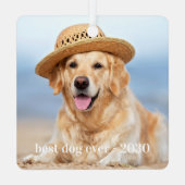 Benutzerdefiniertes Foto Hund über Keepake Platz Ornament Aus Metall (Rückseite)