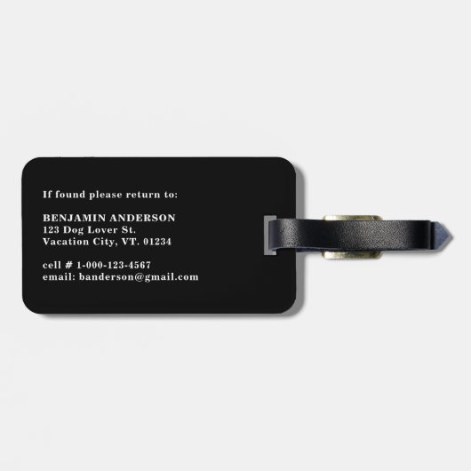 Benutzerdefiniertes Foto Hund über Personalisierte Gepäckanhänger (Rückseite horizontal)