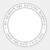 Benutzerdefiniertes Foto Hunde Hochzeit speichern  Runder Aufkleber (Vorderseite)