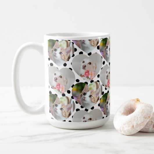 Benutzerdefiniertes Foto Hunde Mama Geschenk 2 Fot Kaffeetasse (Mit Donut)