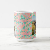 Benutzerdefiniertes Foto Hundemutter geometrisches Kaffeetasse (Mittel)