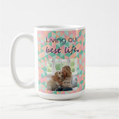 Benutzerdefiniertes Foto Hundemutter geometrisches Kaffeetasse (Links)