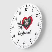 Benutzerdefiniertes Foto I Liebe Meine Freundin Ba Große Wanduhr (Winkel)