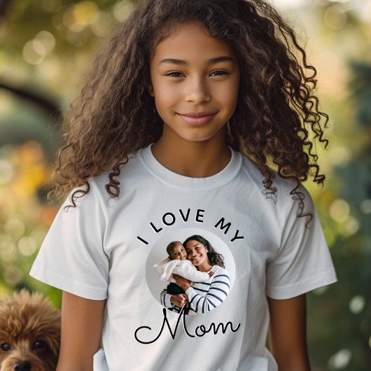 Benutzerdefiniertes Foto I Liebe Meine Mama Mutter T-Shirt