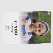 Benutzerdefiniertes Foto I Liebe Sie zu Rough & Ba Golfhandtuch (Horizontal)