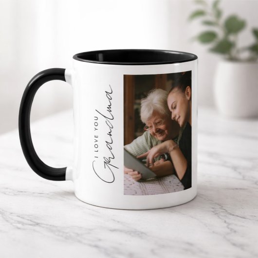 Benutzerdefiniertes Foto Ich liebe dich Oma Tasse