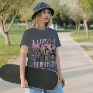 Benutzerdefiniertes Foto Ich Liebe Meinen Freund V T-Shirt