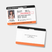Benutzerdefiniertes Foto-ID-Abzeichen für Kinder Ausweis (Vorder- & Rückseite)