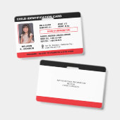 Benutzerdefiniertes Foto-ID-Abzeichen für Kinder Ausweis (Vorder- & Rückseite)