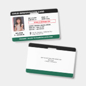 Benutzerdefiniertes Foto-ID-Abzeichen für Kinder Ausweis (Vorder- & Rückseite)
