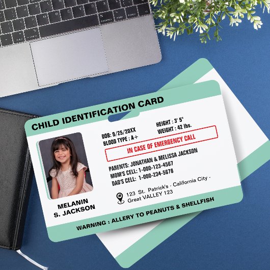 Benutzerdefiniertes Foto-ID-Abzeichen für Kinder Ausweis