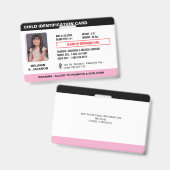 Benutzerdefiniertes Foto-ID-Abzeichen für Kinder Ausweis (Vorder- & Rückseite)