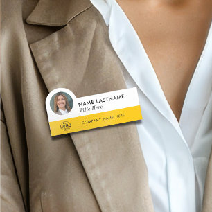 Benutzerdefiniertes Foto-ID-Logo Moderner Gelber,  Namensschild