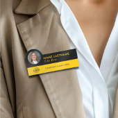 Benutzerdefiniertes Foto-ID-Logo Moderner Gelber S Namensschild