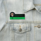 Benutzerdefiniertes Foto-ID-Logo Moderner Grüner S Namensschild (Beispiel)